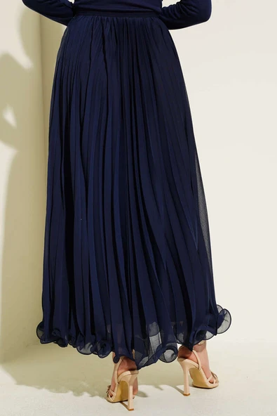 Fırfırlı Tül Etek Lacivert - Resim 3