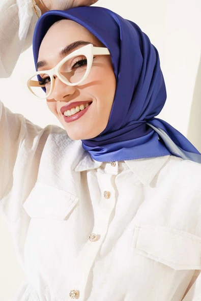 Düz Twill Eşarp İndigo