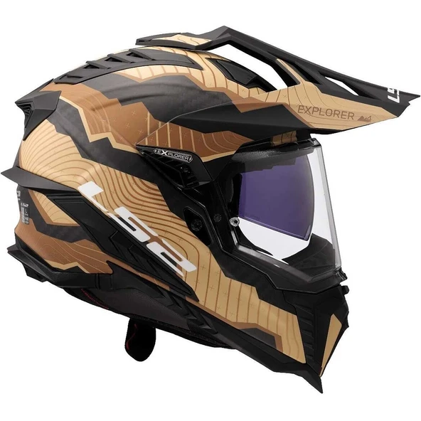 LS2 EXPLORER C KARBON TRICK MAT KAHVE- KASK - 6