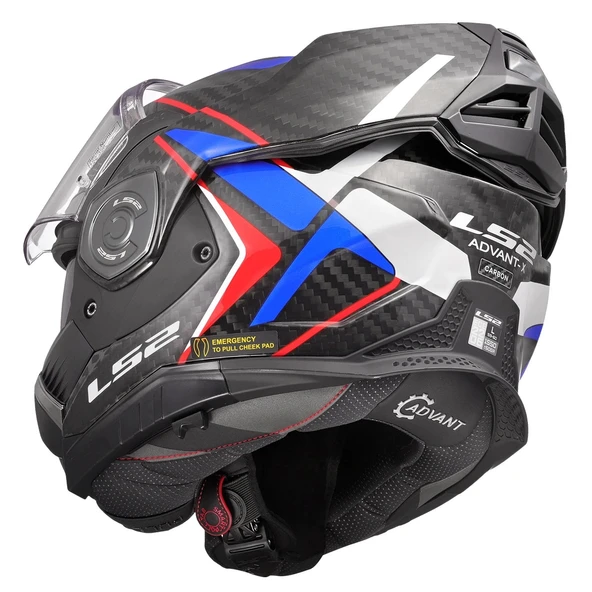 LS2 ADVANT X KARBON FUTURE II BEYAZ-MAVİ KASK - Resim 10