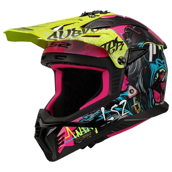 LS2 FAST 2 GORILLA -NEON SARI KASK