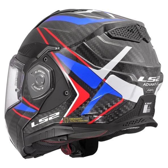 LS2 ADVANT X KARBON FUTURE II BEYAZ-MAVİ KASK - 3