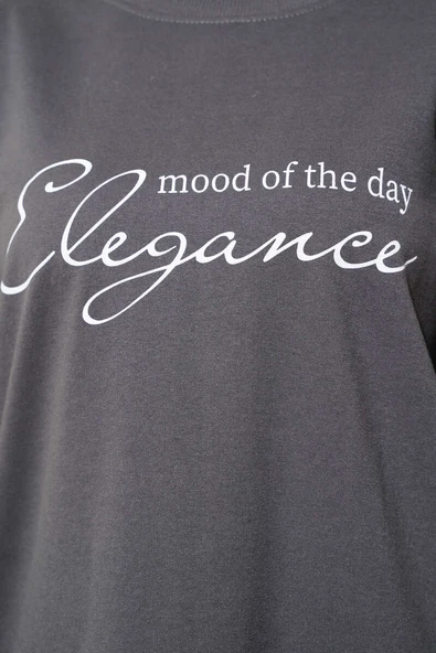 Elegance Baskılı İki İplik Tunik Füme - 4