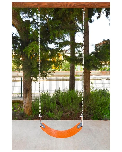 Teplay Zincirli Elastik U Çocuk ve Yetişkin Salıncağı Turuncu (İçi Metalli)
