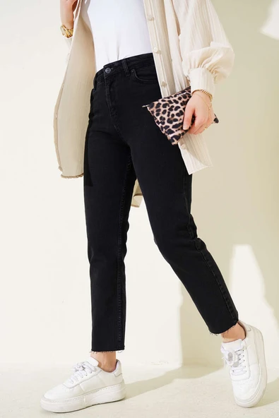 Kesik Dar Paça Pantolon Füme ürün görseli 1