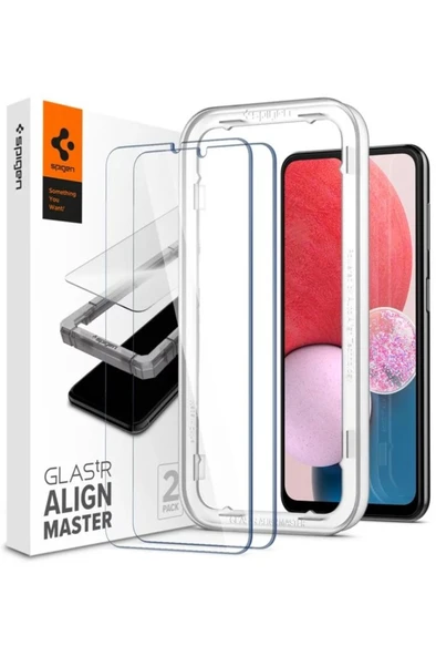Spigen Galaxy A13 Cam Ekran Koruyucu Kolay Kurulum GLAS.tR Alignmaster (2 Adet) - AGL04280