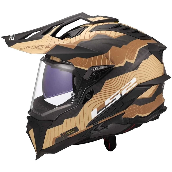 LS2 EXPLORER C KARBON TRICK MAT KAHVE- KASK - 2
