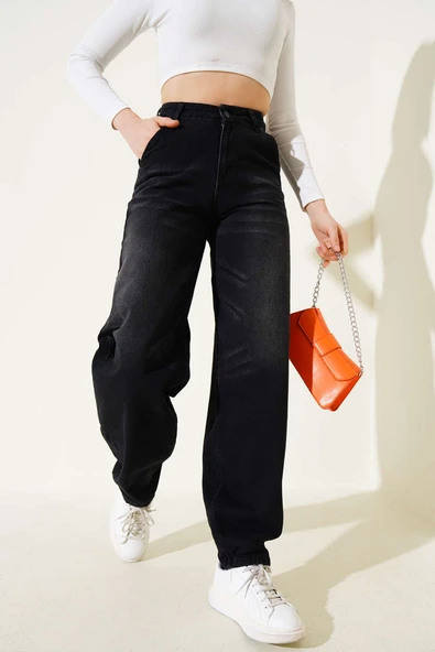 Dar Paça Baggy Kot Pantolon Füme ürün görseli 1