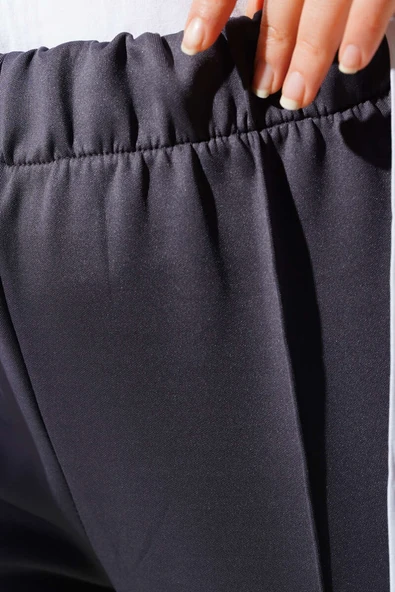 Çımalı Dar Paça Scuba Pantolon Füme - Resim 4