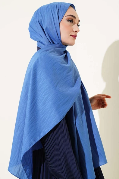 Ağaç Kabuğu Jakar Şal İndigo - Resim 3