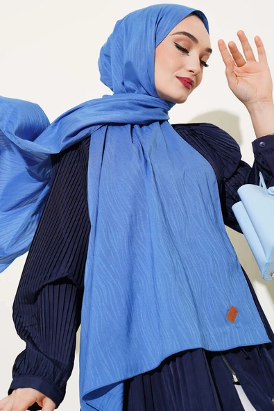 Ağaç Kabuğu Jakar Şal İndigo ürün görseli 1