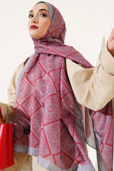 Batik Çini Desen Soft Şal Gri - Resim 2