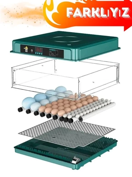 YEŞİL KAZ UYUMLU TAM OTOMATİK KULUÇKA MAKİNESİ "GFALLX DÖNÜŞÜMLÜ" V2 - 6