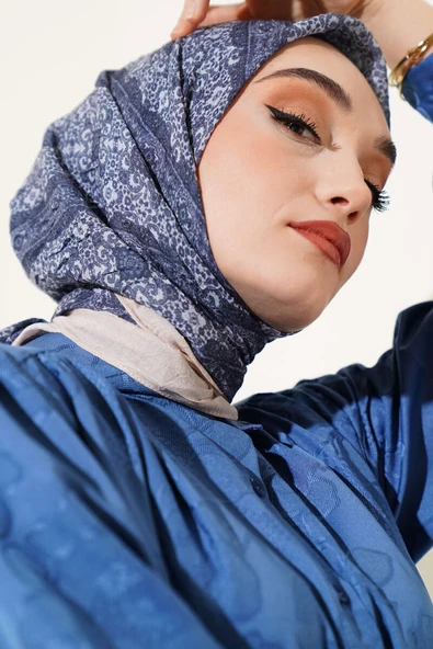 Kilim Desen Bambu Eşarp Bej