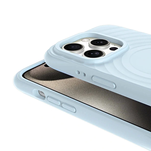 iPhone 15 Pro M-safe Şarj Özellikli Airbagli Mat Görünümlü Hepi Kapak - Resim 11