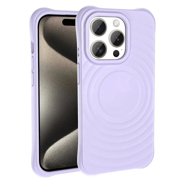 iPhone 15 Pro M-safe Şarj Özellikli Airbagli Mat Görünümlü Hepi Kapak - Resim 4