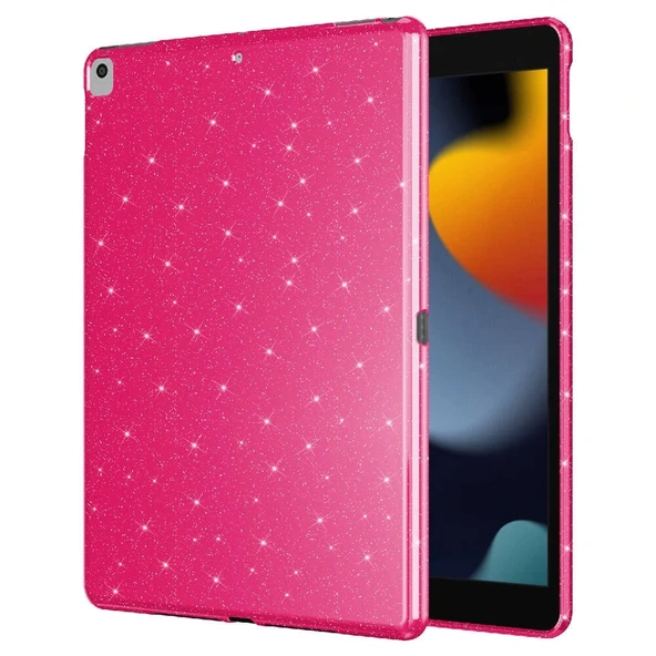 iPad 10.2 (8 Nesil) Simli Parlak Görünümlü Tablet Koton Kılıf - 10