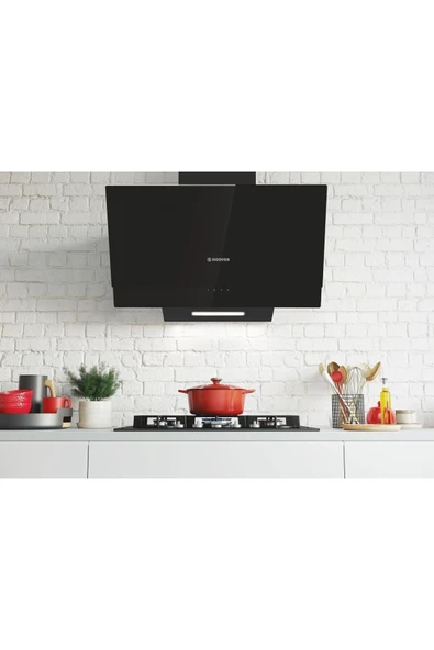 Hoover Siyah Cam Ankastre Set (HDG6C2GBTK Davlumbaz, HVW6MBB Ocak, HOT3051BI/E Fırın) - 6