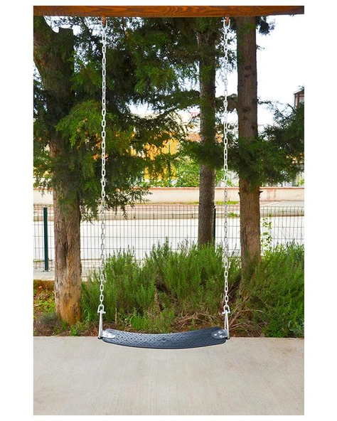 Teplay Zincirli Elastik U Çocuk ve Yetişkin Salıncağı Siyah (İçi Metalli)