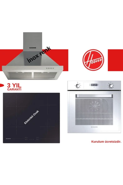 Hoover Elektrikli Renkli 3'lü Ankastre Set ( 3051w-hh64ccb-Mxtk ) - 6