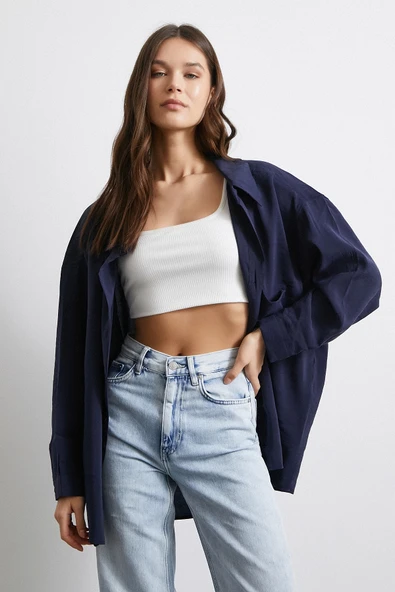 Yüksek Bel Likralı Kesik Paça Jean Buz Mavisi - 4