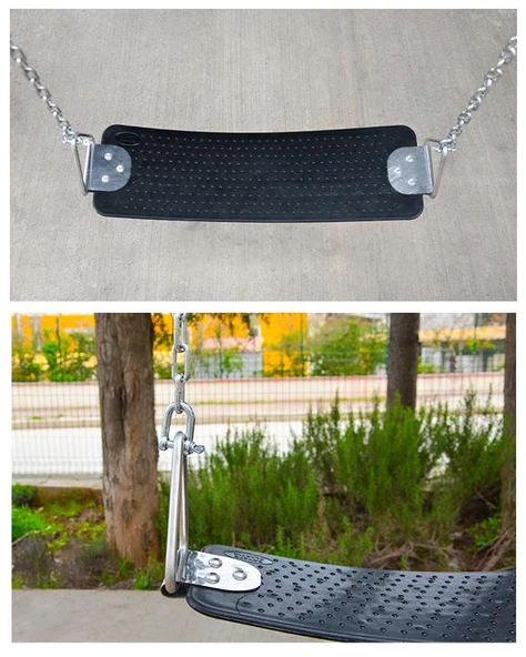 Teplay Zincirli Elastik U Çocuk ve Yetişkin Salıncağı Siyah (İçi Metalli) - 2