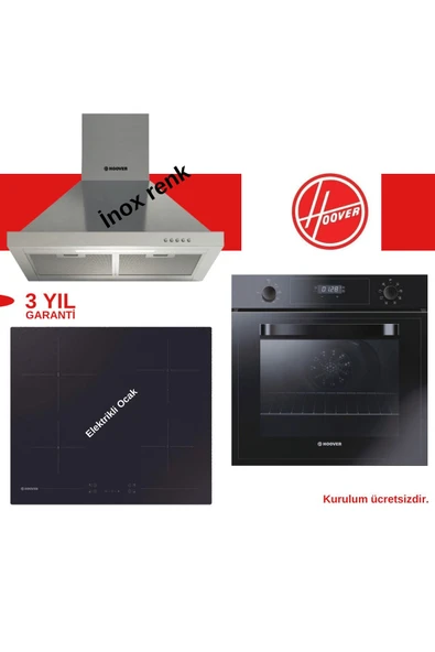 Hoover Siyah & İnox Elektrikli 3'lü Ankastre Set ( 3051b-hh64ccb-mxtk ) - 5