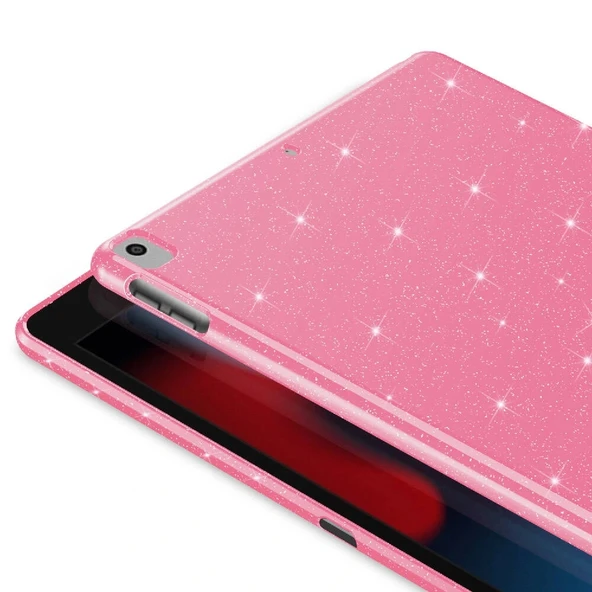 iPad 10.2 (8 Nesil) Simli Parlak Görünümlü Tablet Koton Kılıf - 11
