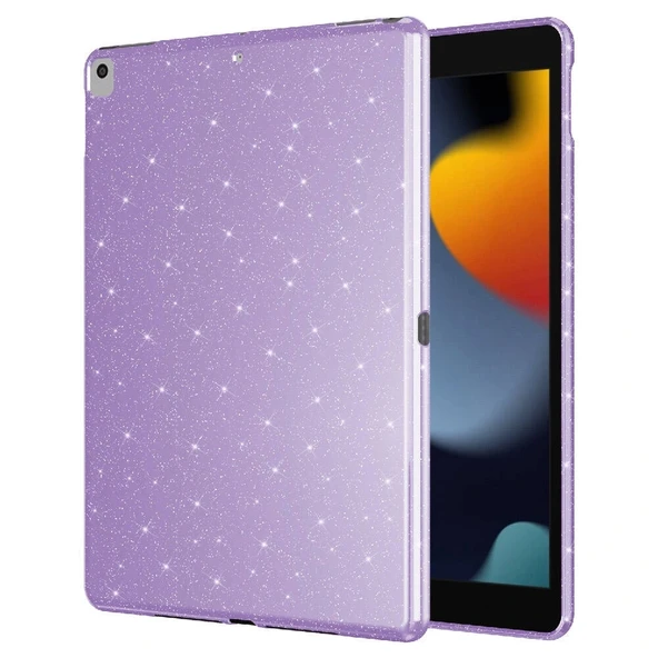 iPad 10.2 (8 Nesil) Simli Parlak Görünümlü Tablet Koton Kılıf - 6