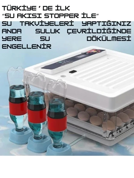 Gfallx Kalibre Cihazlı Beyaz Kaz Uyumlu 120 Yumurtalık Otomatik Kuluçka Makinesi - 7