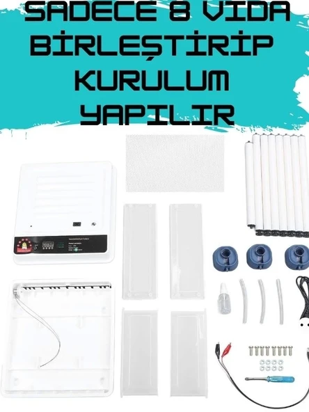 Gfallx Kalibre Cihazlı Beyaz Kaz Uyumlu 120 Yumurtalık Otomatik Kuluçka Makinesi - 5