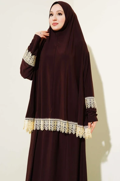 Dantelli Namaz Takımı Acı Kahve - 2