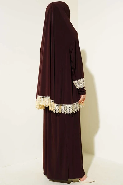 Dantelli Namaz Takımı Acı Kahve - 3