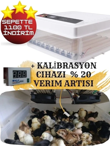 Gfallx Kalibre Cihazlı Beyaz Kaz Uyumlu 120 Yumurtalık Otomatik Kuluçka Makinesi - 1
