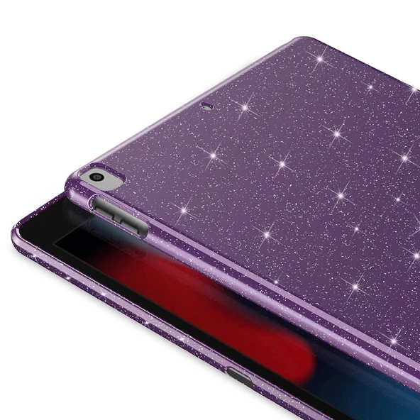 iPad 10.2 (8 Nesil) Simli Parlak Görünümlü Tablet Koton Kılıf - 7