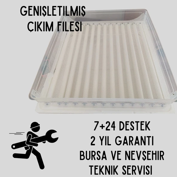 Gfallx Kalibre Cihazlı Beyaz Kaz Uyumlu 120 Tavuk Yumurta Kapasiteli Otomatik Kuluçka Makinesi - 6