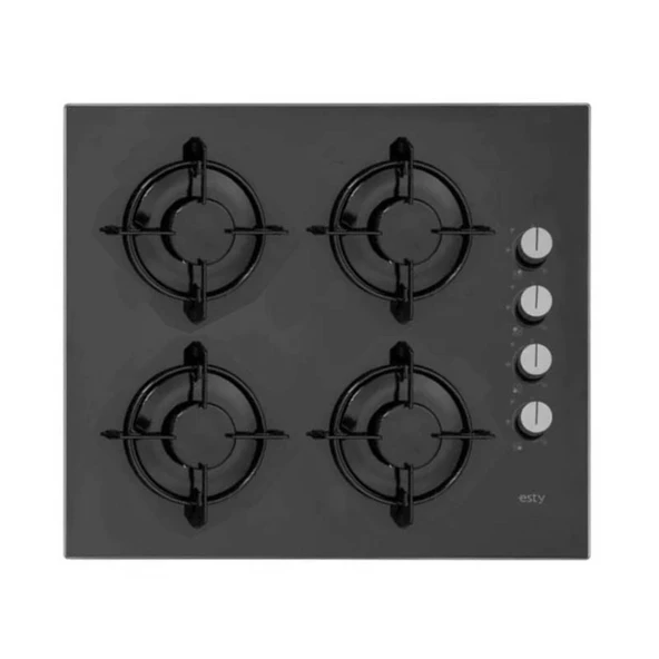 Esty (AEF6601B01 - ACO5601B02 - 3480B01) Siyah Cam Ankastre Set - 3
