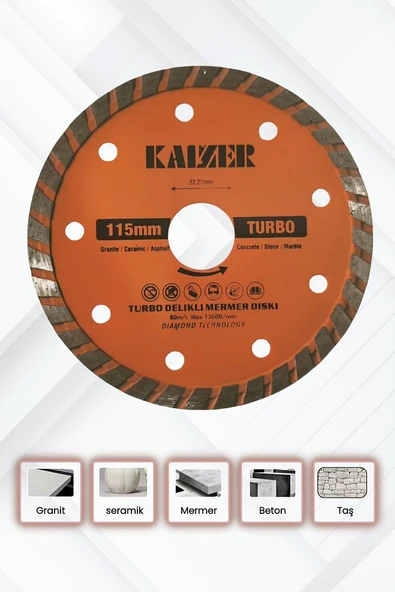 115mm Turbo Mermer,Granit,Seramik,Beton Kesme