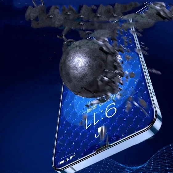 iPhone 13 Pro Max ​​​​​​​​​​​​​​​​​​​​​​​​Darbeye Dayanıklı Anti Statik Temperli Cam Ekran Koruyucu - Resim 2