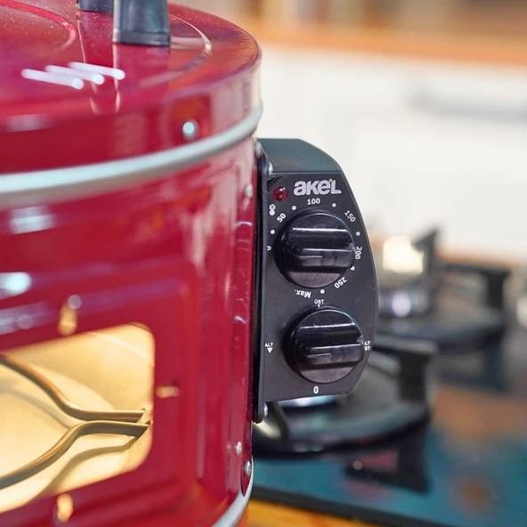 Akel Lambalı, Ön ve Üst Gözetlemeli, Termostatlı, Orta Boy Yuvarlak Davul Fırın AF30l - 7