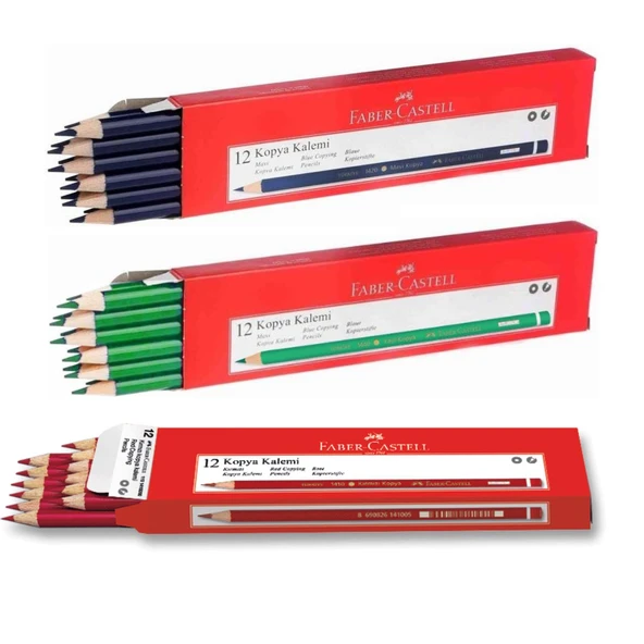 Faber-Castell Kopya Kalemi SET1 ( 12 Kırmızı - 12 Yeşil - 12 Mavi )