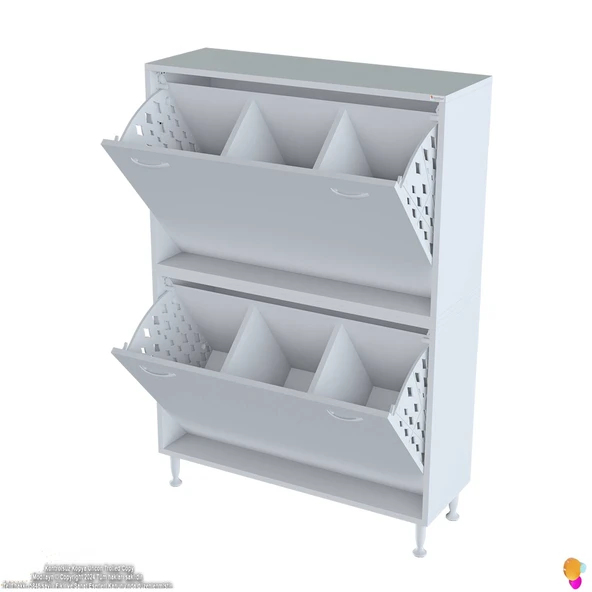 Modilayn İLKİM Modern Çamaşır Ünitesi, 95x138x32,5 cm Gizli 6 Göz  Akıllı Sepetli Dolap - Resim 5