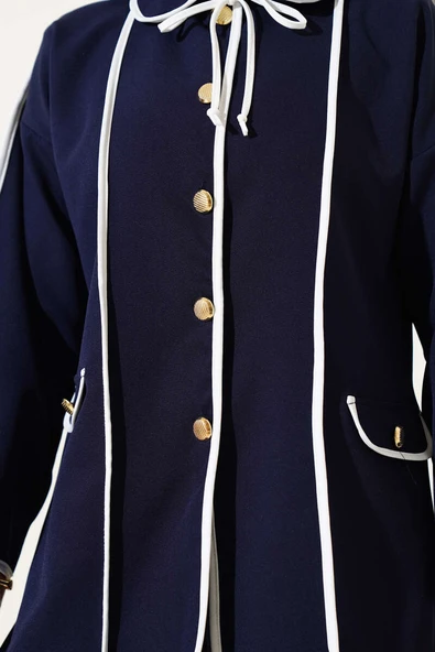 Bebe Yaka Ceket Lacivert - Resim 4