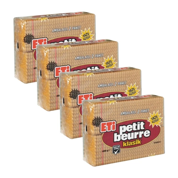 Eti Petit Beurre Bisküvi 400 Gr x 4 Adet