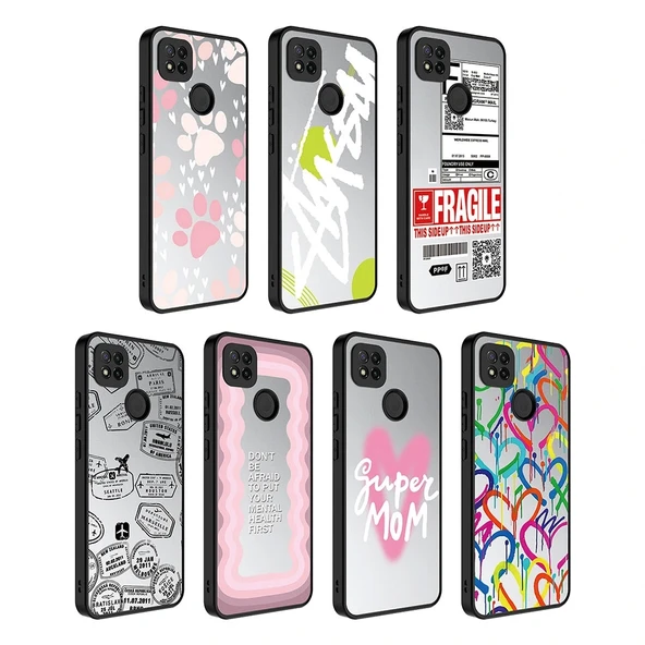 Xiaomi Redmi 10A Kılıf Aynalı Desenli Kamera Korumalı Parlak Mirror Kapak - Resim 2