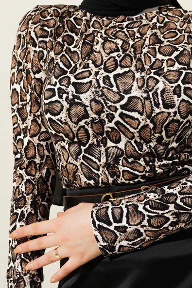 Leopar Desenli Basic Body Taş - Resim 4