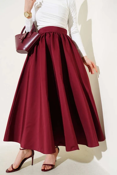 Kloş Tafta Etek Bordo ürün görseli 1