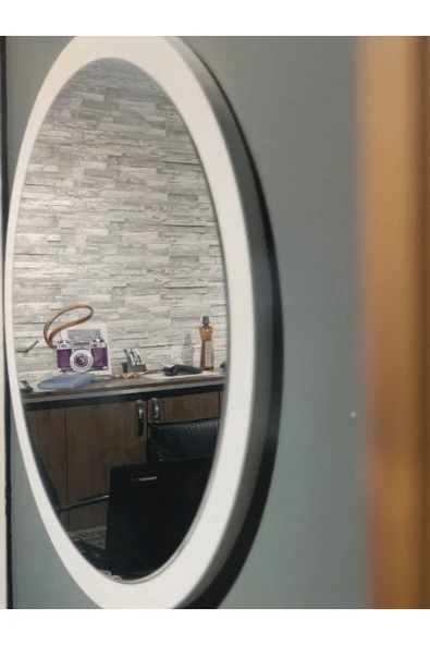 SEDAŞ LIVING UNITS Beyaz Dekoratif Yuvarlak Antre Hol Koridor Duvar Salon Mutfak Banyo Wc Ofis Aynası 60 cm - 2