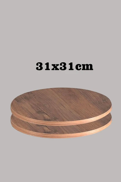 SEDAŞ LIVING UNITS Koyu Ceviz 31 X 31 Cm 3'lü Suntalam Sehpa Üst Tablası Dekorasyon Sunum Tabağı - 2