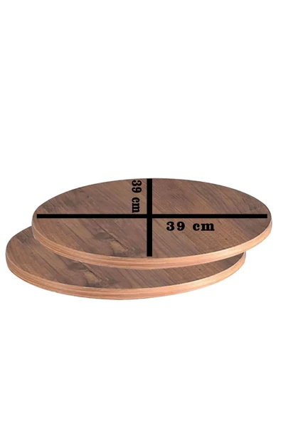 SEDAŞ LIVING UNITS KOYU CEVİZ 39 X 39 CM 3'LÜ SUNTALAM SEHPA ÜST TABLASI DEKORASYON SUNUM TABAĞI - 2